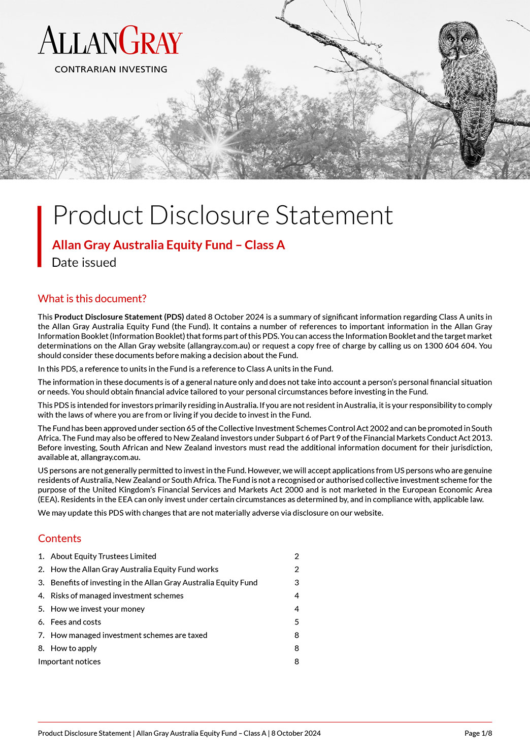 Allan Gray Australia Equity Fund Class A Pds And Application Form Australian And Nz Investors